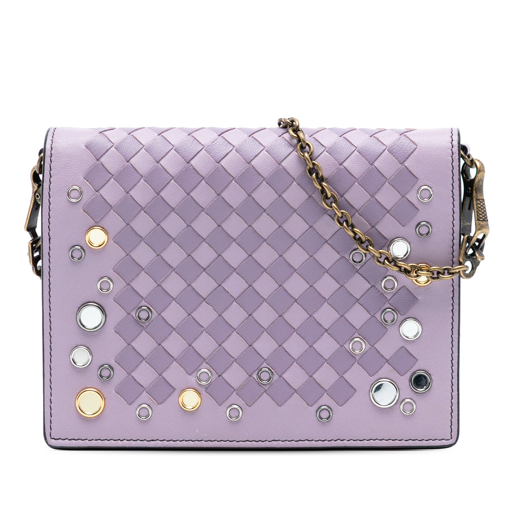 Nappa Intrecciato Studded Wallet on Chain