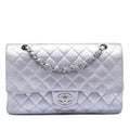 Medium Classic Metallic Lambskin Double Flap