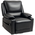 Recliner Massage Armchair with Heat, Swivel Rocker, Footrest & Side Pockets, Black