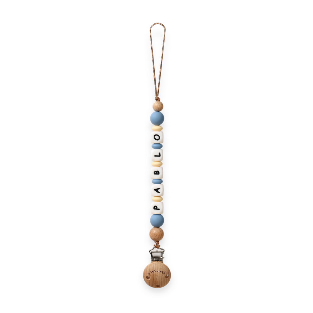 Chupetero Personalizado Blue con Nombre en Silicona Orgánica | Nenina & Co.