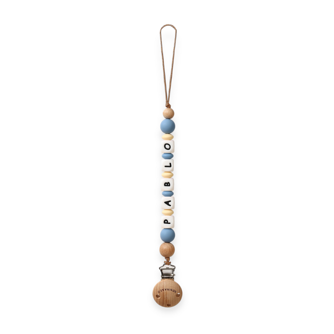 Chupetero Personalizado Blue con Nombre en Silicona Orgánica | Nenina & Co.