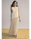 Asymmetric Pleated Top & Irregular Pleated Maxi Skirt By KYNAH, Luxury Indian Fashion & Bridal Wear