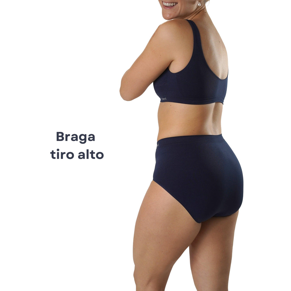 FEVI | Pack de 12 Bragas Tiro Alto | 12 Colores Diferentes | Para Uso Diario