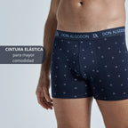Don Algodon Pack 6 Bóxers Hombre Suaves y Transpirables | 1 Unidad por Color | 3 Estampados y 3 Lisos