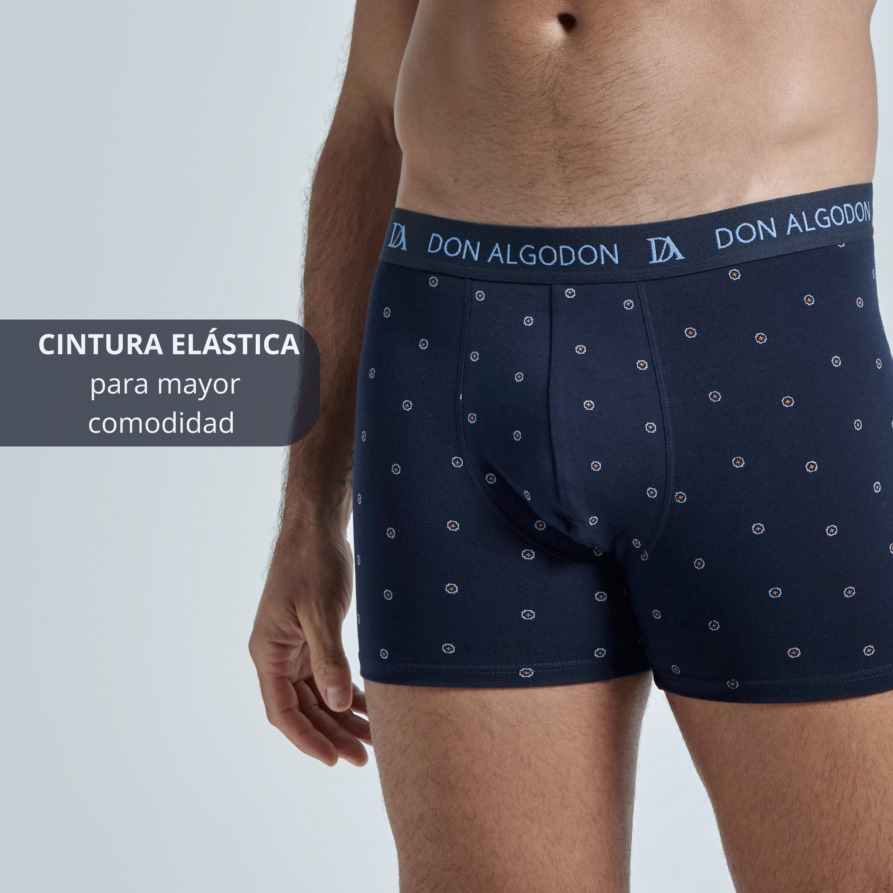 Don Algodon Pack 6 Bóxers Hombre Suaves y Transpirables | 1 Unidad por Color | 3 Estampados y 3 Lisos