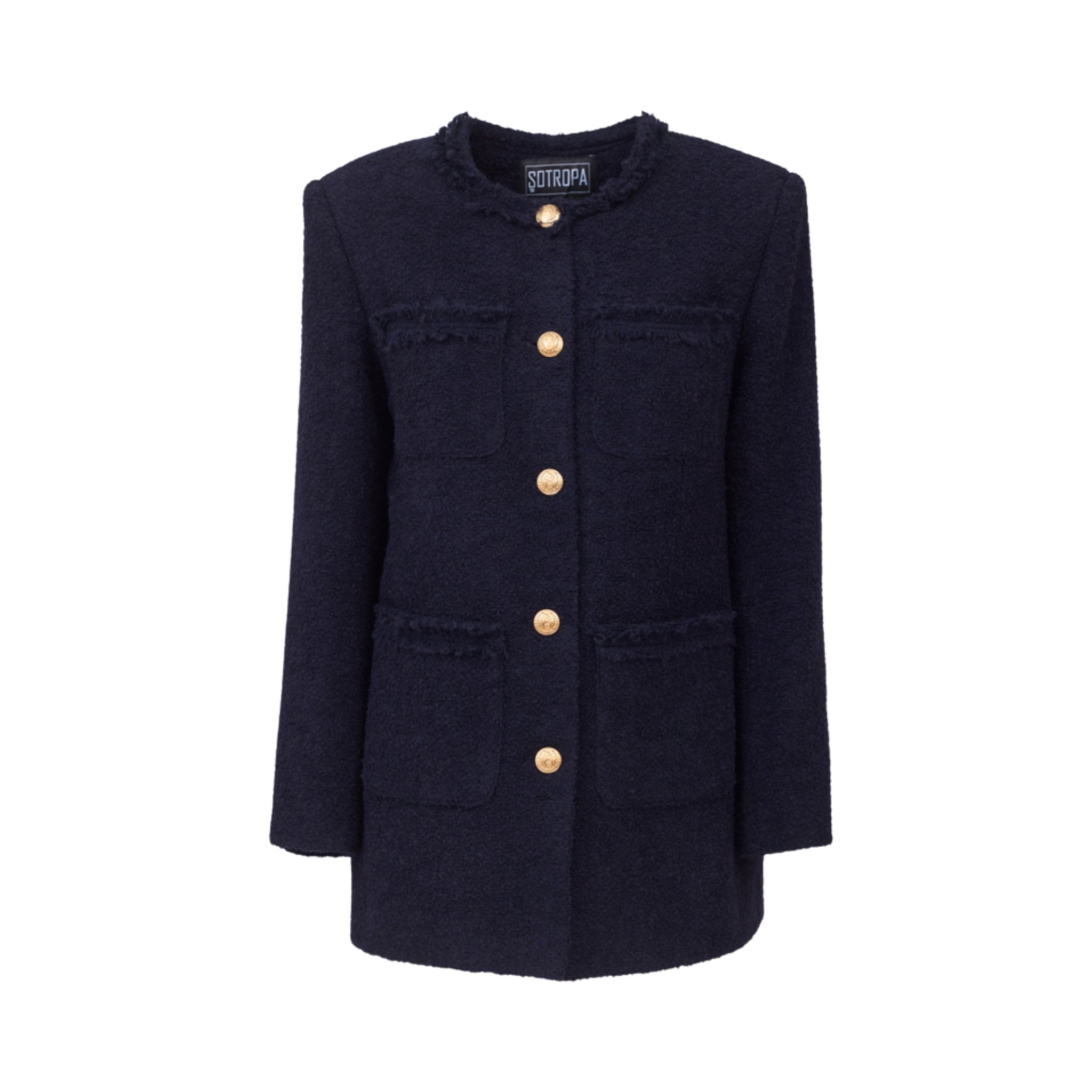 Blue Tweed Blazer | PR Sample