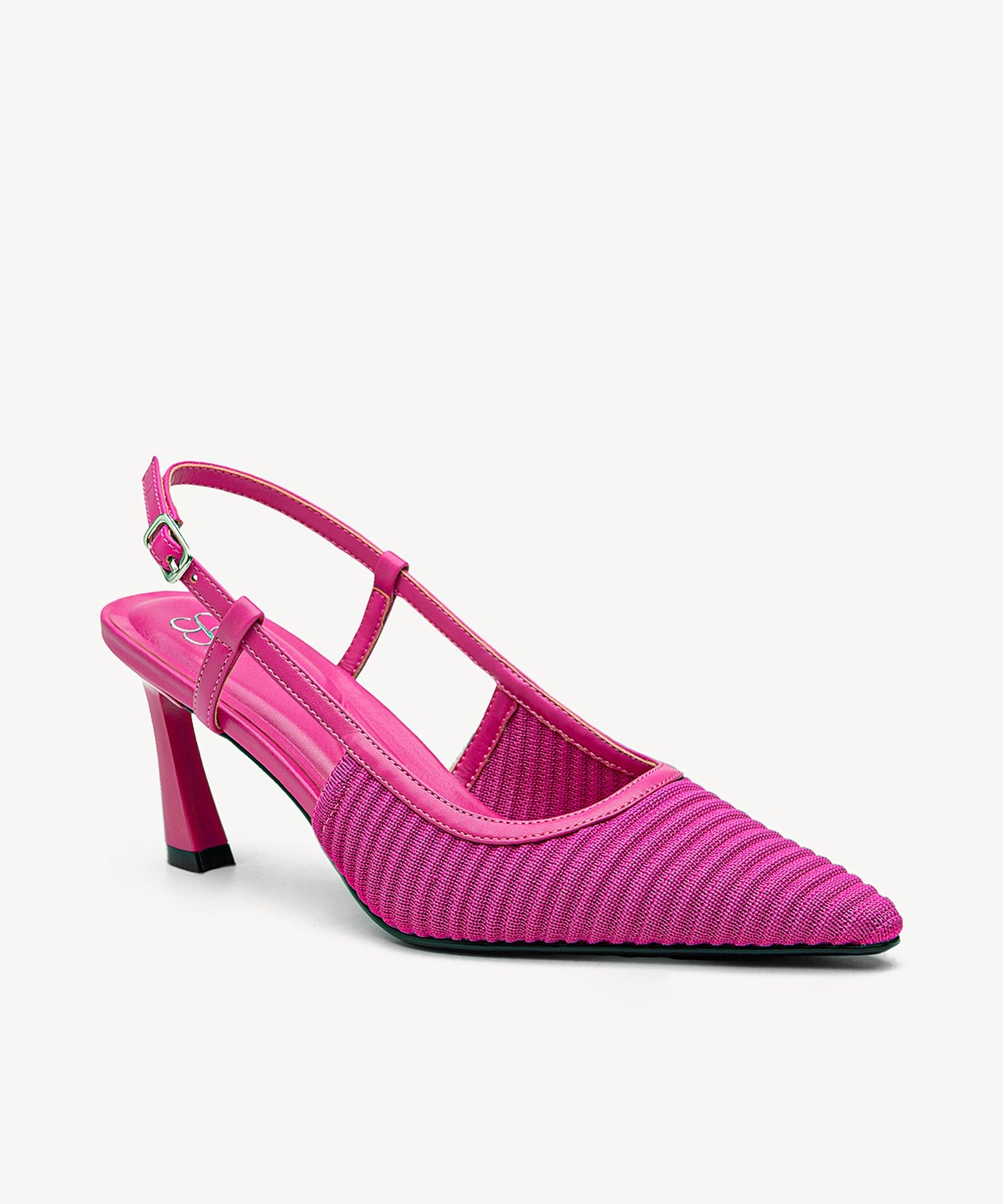 Minimalist Weave Pointed Toe Heeled Slingback - Hot Pink / US 6 | EU 36.5 | UK 4