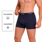 FEVI | Pack 6 Boxers Hombre Algodón | Colores: Negro, Marino y Verde | Ideales para Uso Diario