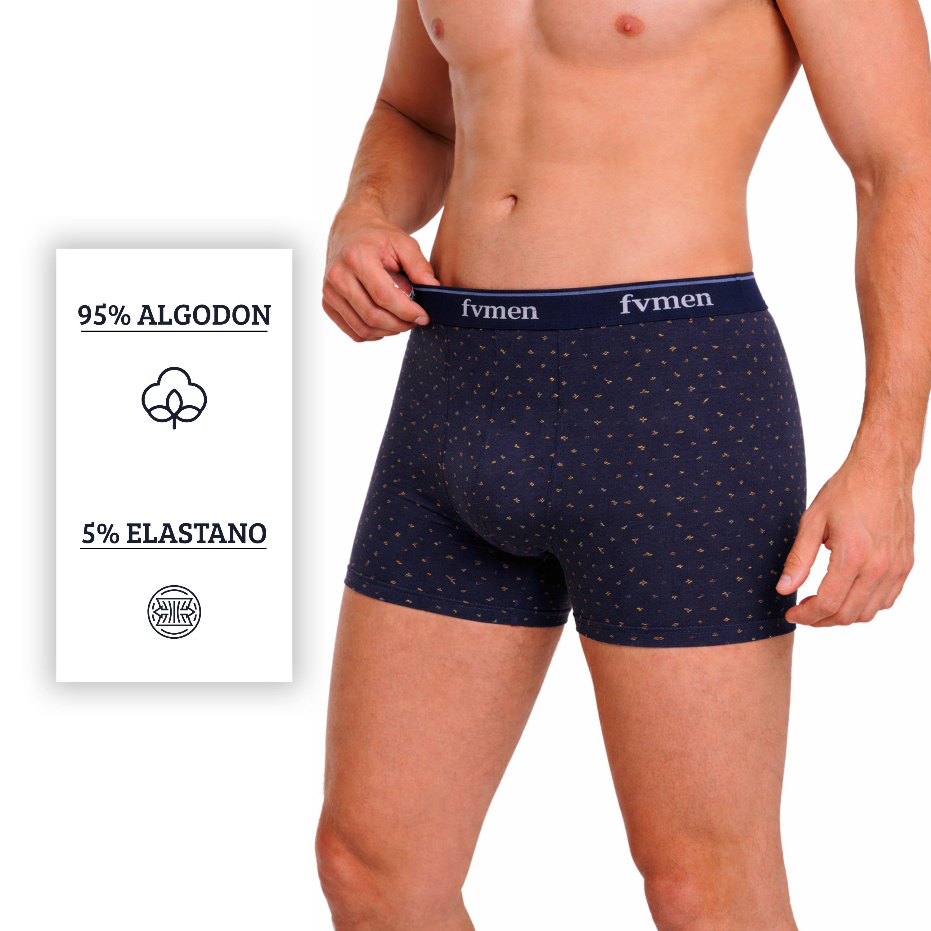 FEVI | Pack 6 Boxers Hombre Algodón | Colores: Negro, Marino y Verde | Ideales para Uso Diario