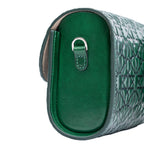 Small Embossed Leather Bag in Dark Green - Bayarcal