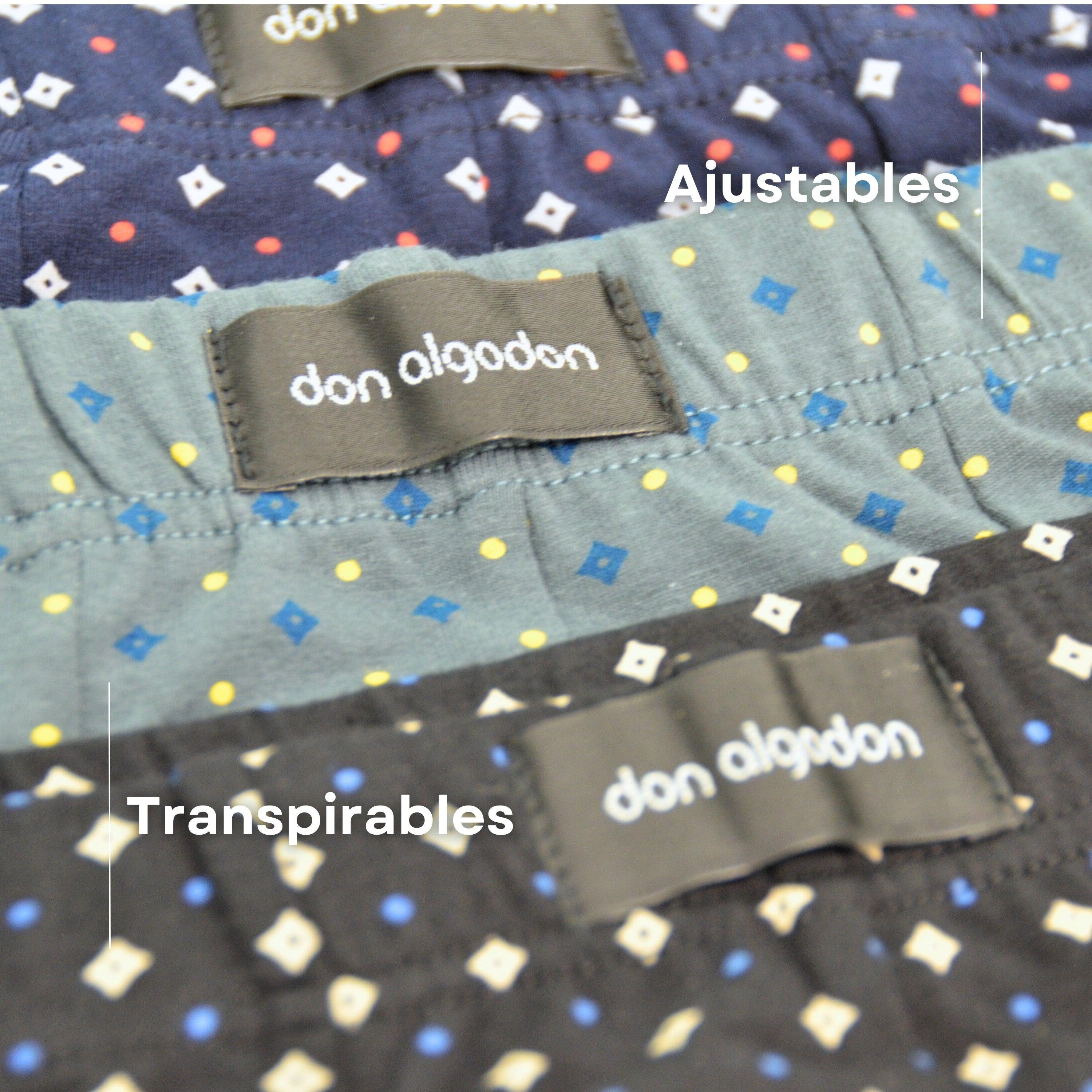 Don Algodon Premium | Pack 6 Boxers Hombre | Diseño estampado y minimalista | Suaves y cómodos para Uso Diario