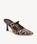 GraceLithe Pointed Toe Heeled Mule - Brown Zebra / US 7 | EU 37.5 | UK 5