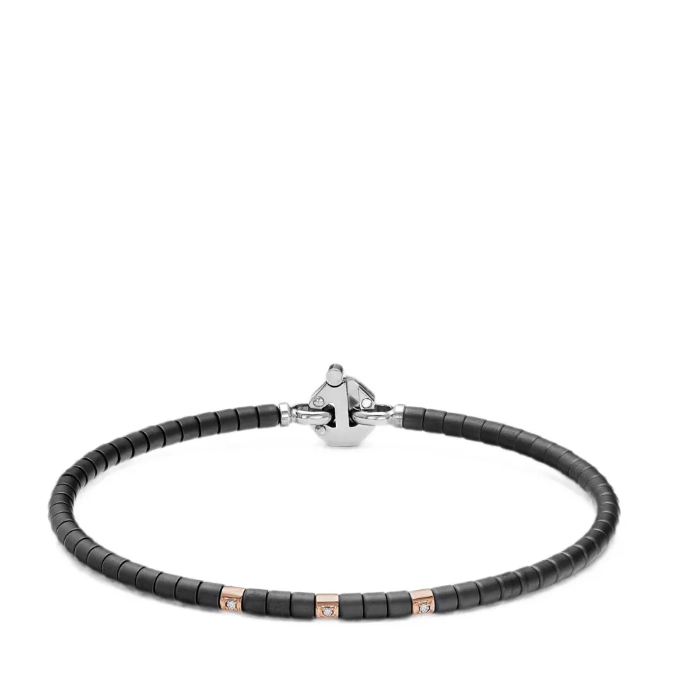 Barakà Rubber and Silver Bracelet — Black