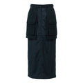 High Waist Cargo Midi Skirt | Black