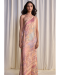 One-Shoulder Scarf Print Maxi By KYNAH, Luxury Indian Fashion & Bridal Wear