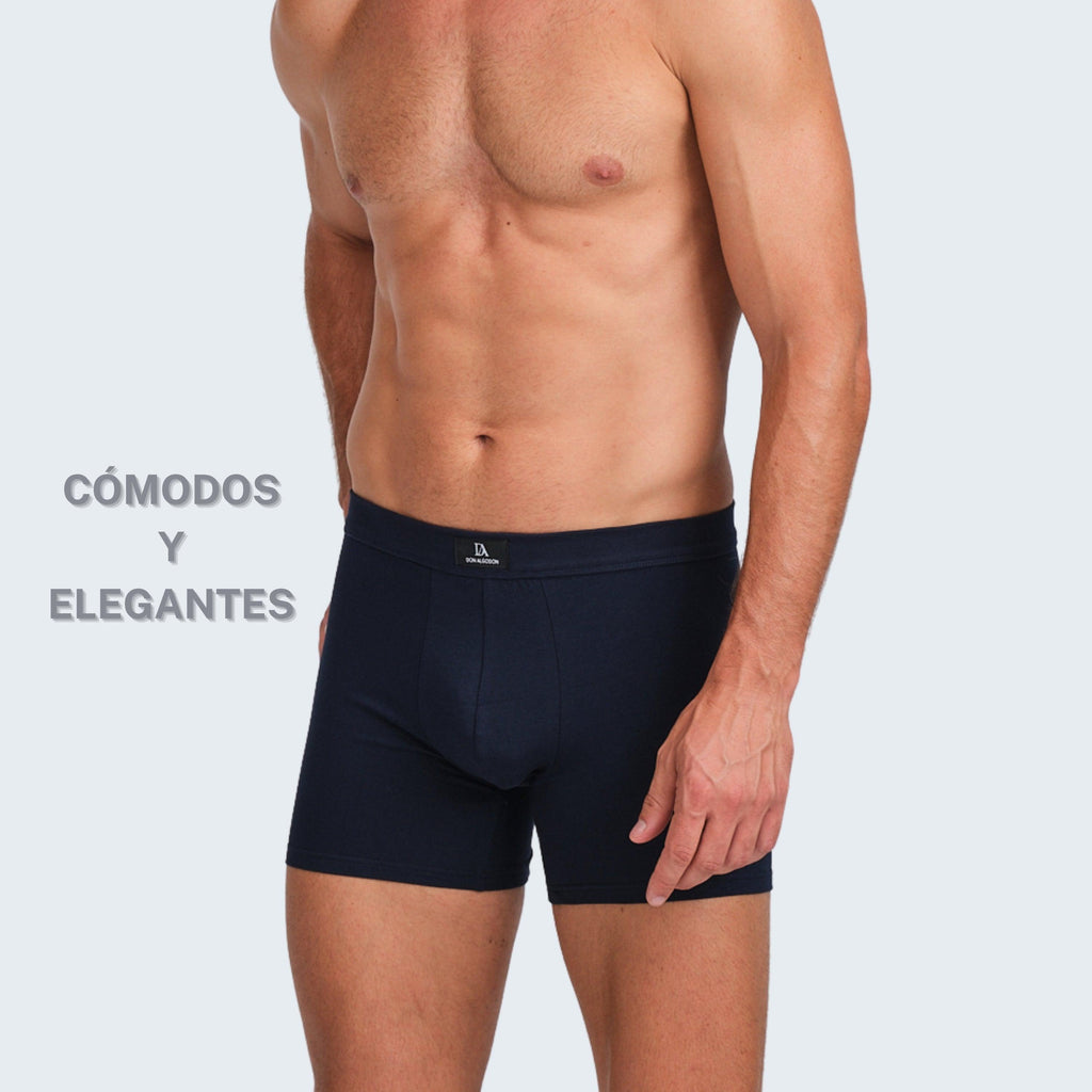 Don Algodon Premium | Pack de 4 Boxers Para Hombre | Cintura de Canalé | Refuerzo con doble tela | Calidad Premium