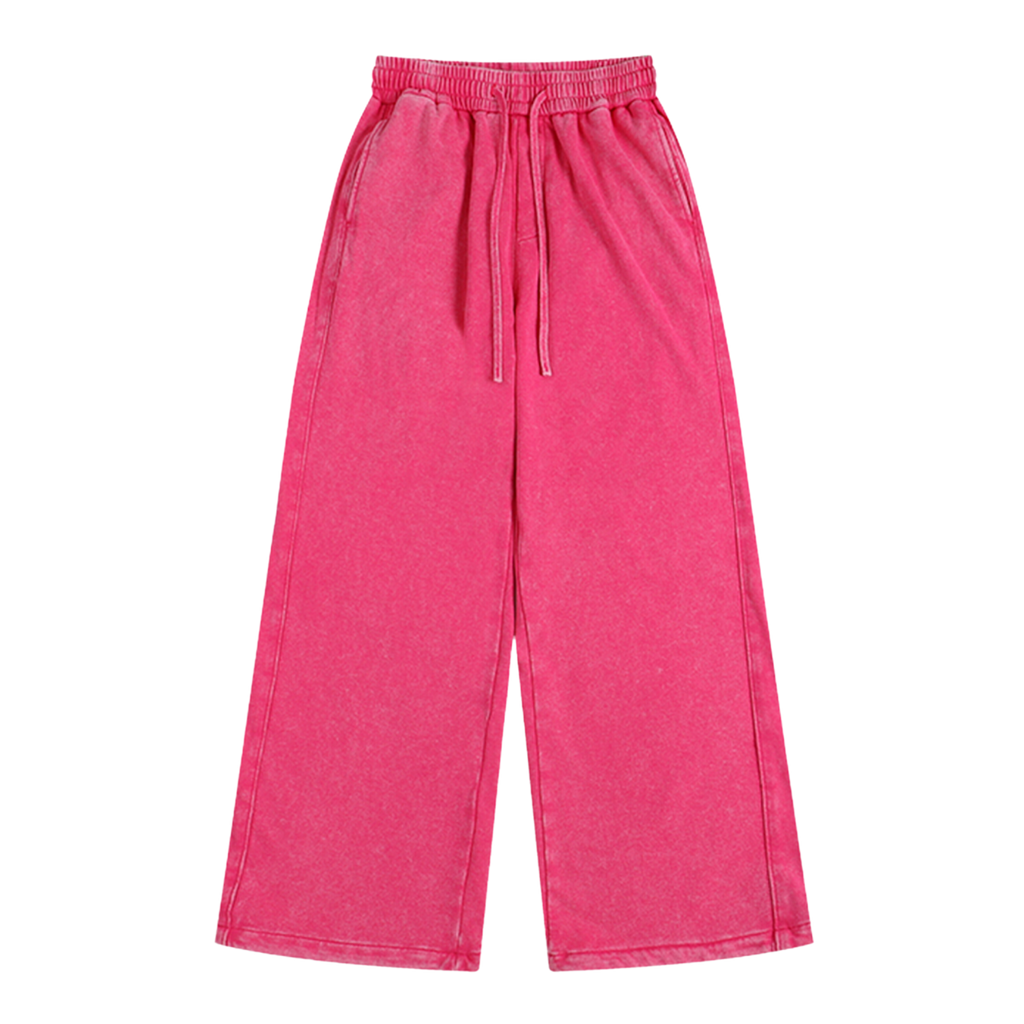 Washed Pink Wide Leg Joggers