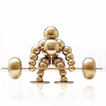 ArtZ® Abstract Weightlifter Stainless Steel Sculptures - Gold / Start