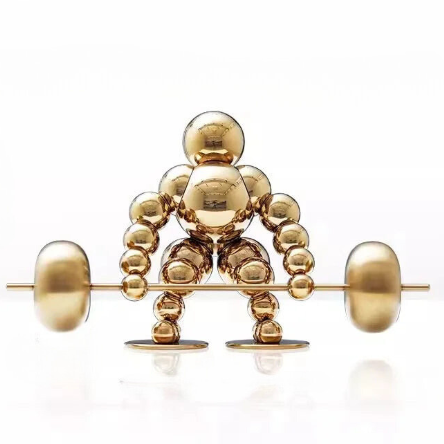ArtZ® Abstract Weightlifter Stainless Steel Sculptures - Gold / Start