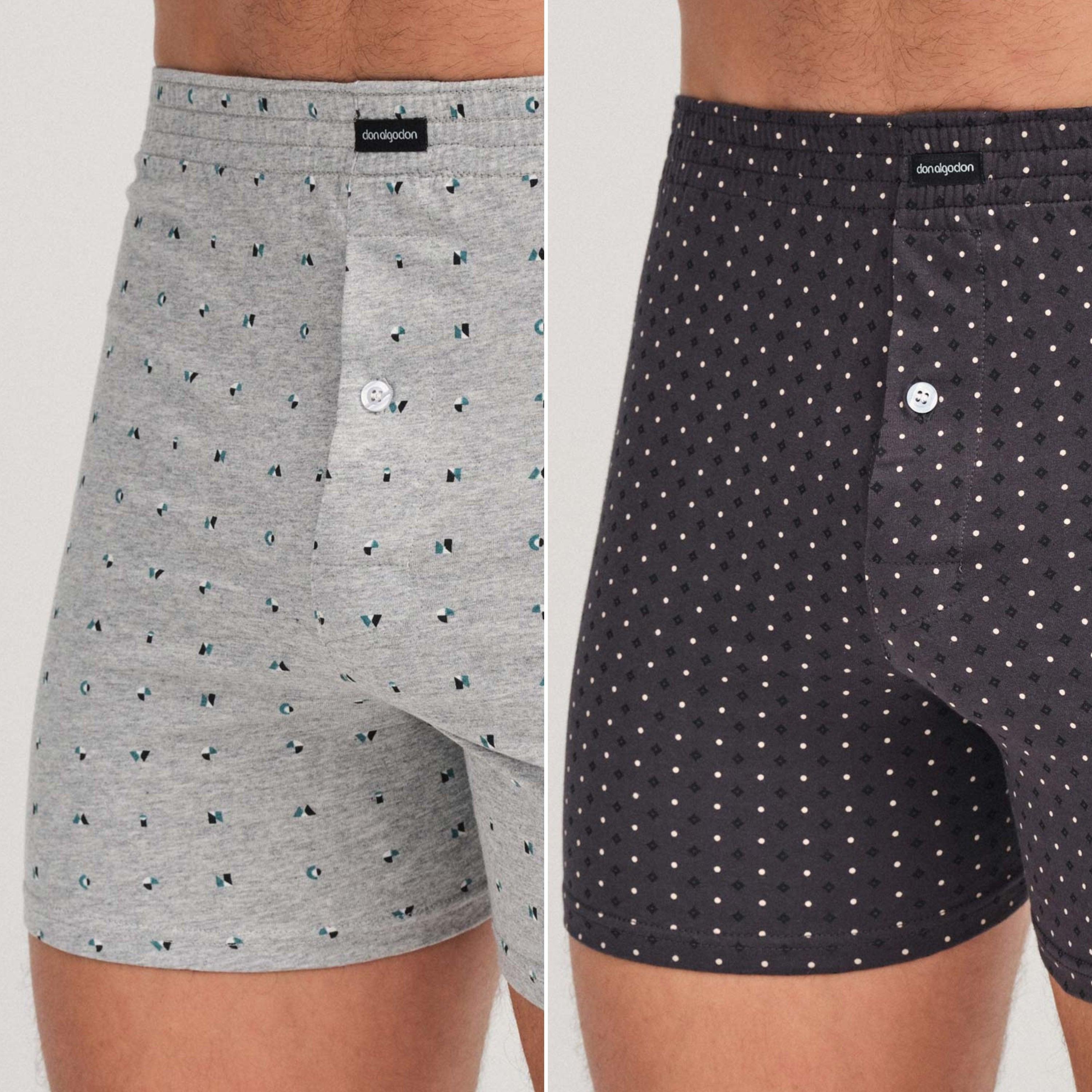 Don Algodón Premium | Pack de 6 Boxers Apertura con Botón Para Hombres | 100% Algodón | Transpirables | Máxima Calidad