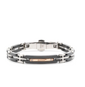 Barakà Engraved-Logo Diamond-Detail Bracelet — Silver