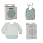 Babero con manga impermeable  Vertical Stripes + Babero corto Nenina & Co