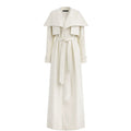 Maxi Leather Trench Coat | Ecru