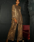 Gold Sequin Embroidered Set By KYNAH, Luxury Indian Fashion & Bridal Wear