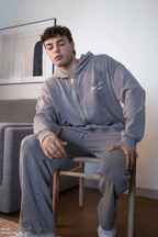 Washed Gray Wide Leg Joggers