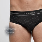 Don Algodon | Pack de 6 Slips Para Hombres Lisos y Estampados | Suaves y Transpirables | 93% Algodon | Para Uso Diario | 5 Tallas Disponibles | Maximo Confort
