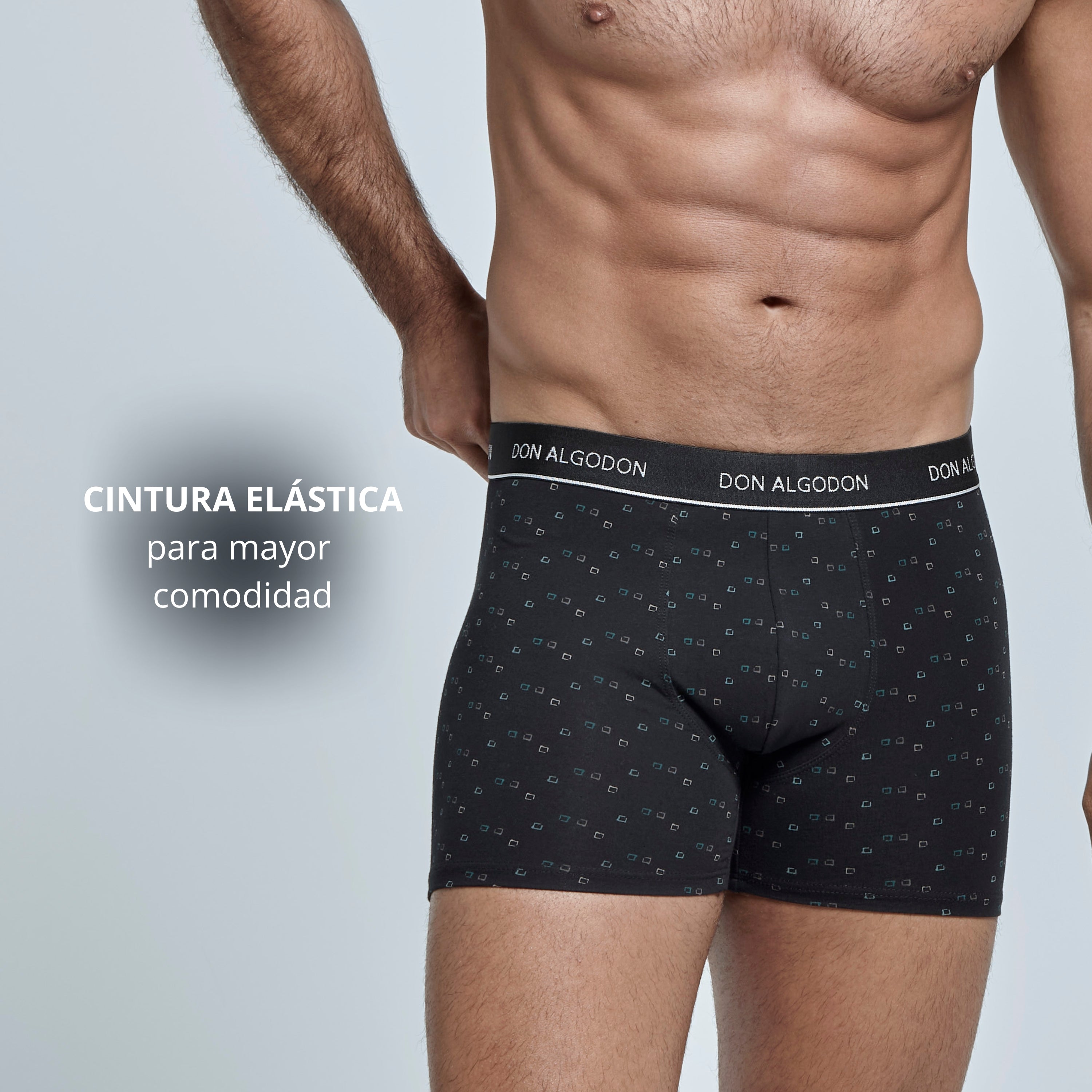 Don Algodon Pack 6 Calzoncillos Hombre Suaves y Transpirables | 1 Unidad por Color | 3 Estampados y 3 Lisos
