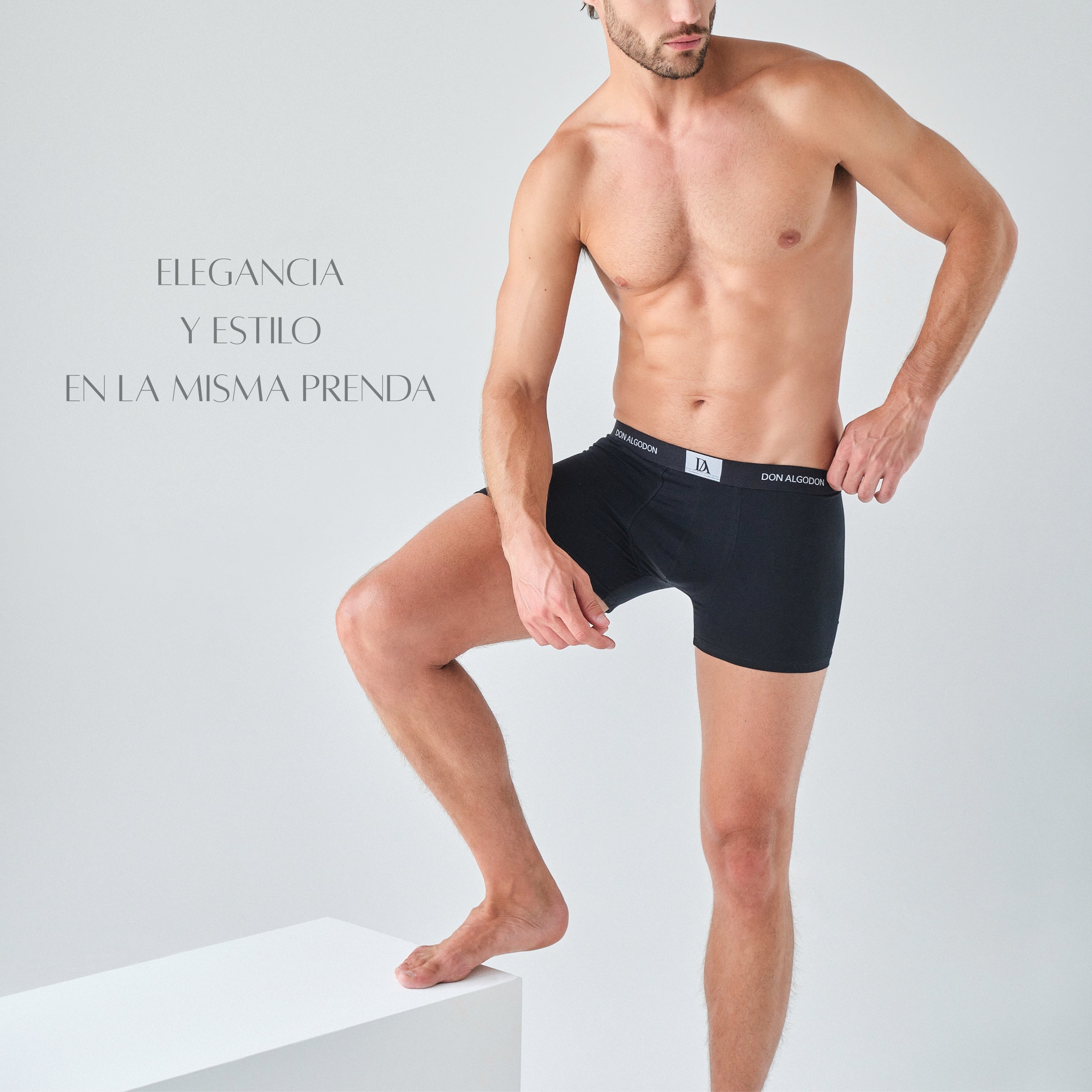 DON ALGODON | Pack de 6 Boxers Para Hombres | 6 Colores Diferentes: Negro, Azul, Gris, Teja, Azulado, Verde | Elegantes y Cómodos | 93% Algodón | 5 Tallas: S, M, L, XL, XXL | Para Uso Diario | Cintura Elástica | Transpirables y Suaves
