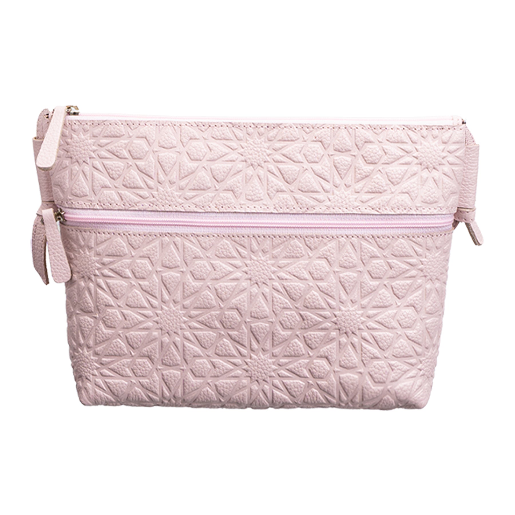 Pale Pink Embossed Crossbody Bag with Islamic Design Pattern