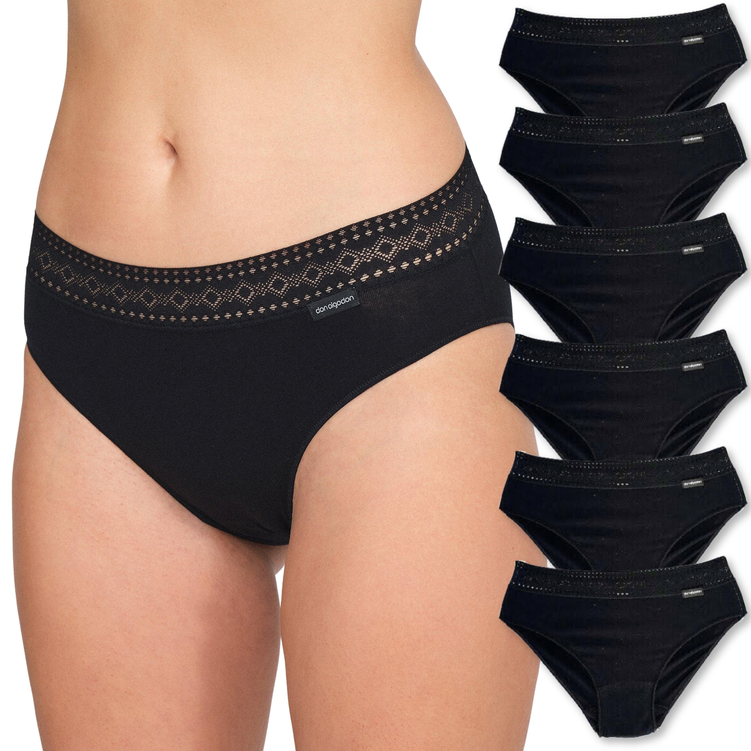 Don Algodon | Pack 6 Braguitas Algodón para Mujer | en 1 o 3 Colores: Negro, Beige y Blanco