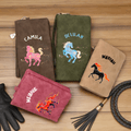 Cartera personalizada de cuero de PU con nombre y múltiples ranuras para tarjetas para uso diario Regalo de cumpleaños para los amantes de los caballos