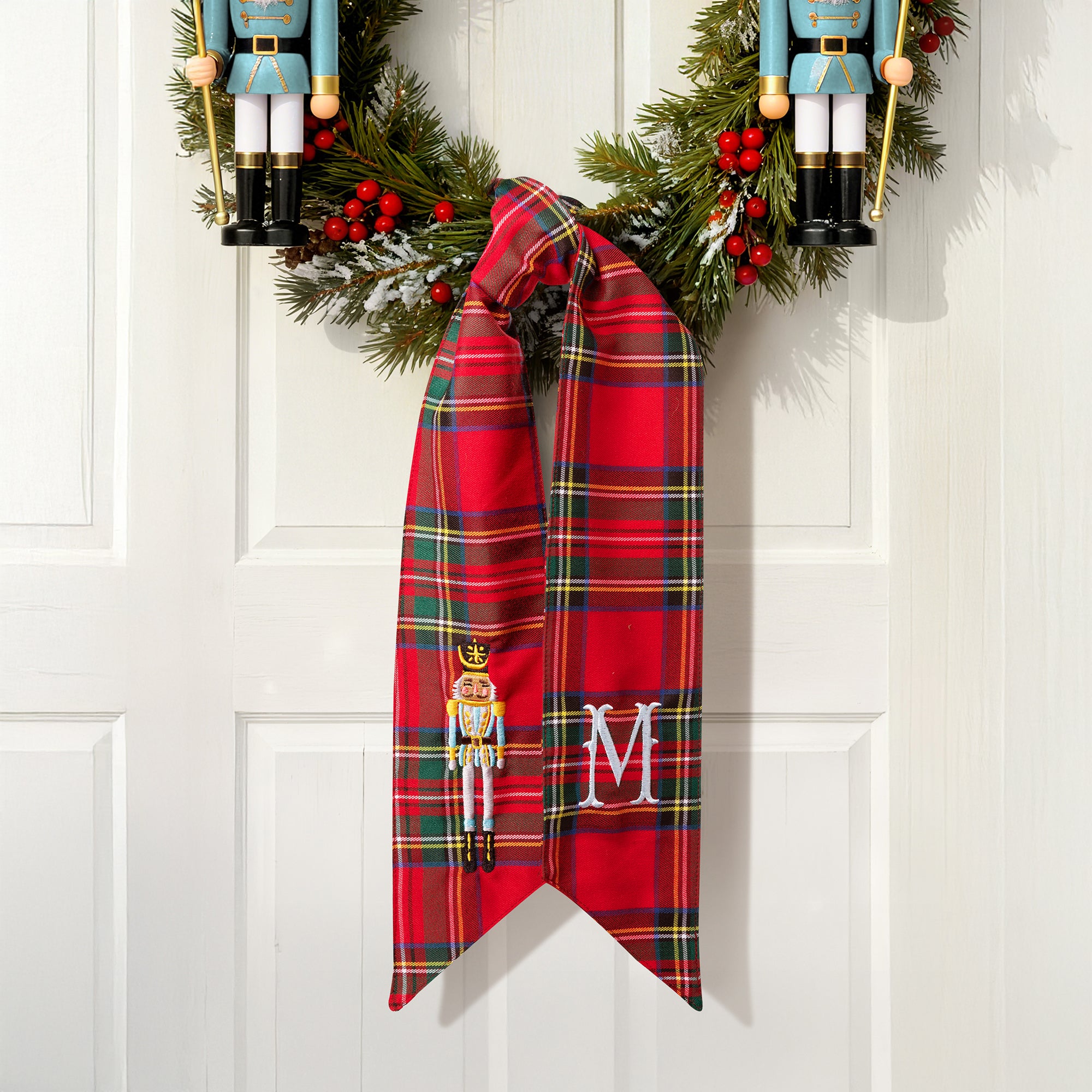 Cascanueces de Navidad Personalizado Faja Corona con Bordado Inicial Decoración para el Hogar Regalo de Navidad para Amigos de la Familia