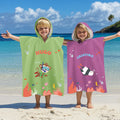 Toalla de playa con capucha personalizada de animales y nombre suave y secado rápido esencial para la playa regalo de cumpleaños para niños