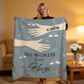 Personalizada No Words Just Hugs Rainbow Heart Soft Comfort Throw Blanket with Name Home Decor Sympathy Memorial Gift for Family Friends