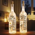 Personalizado elegante Dios dice que soy el nacimiento de flores de mariposa amor cita de cristal LED botella de la lámpara con el nombre del Día de la Madre de regalo para la abuela mamá