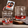 Personalizado Cara Foto Caricatura Pareja Personaje 10 oz Rock Whisky Vidrio con Nombre Día de San Valentín Aniversario Cumpleaños Regalo para Pareja