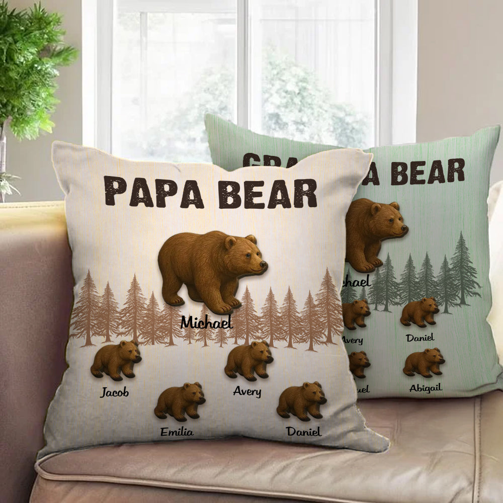 Personalizado Papá Oso y 1-12 Niños Osos Suave Funda de Almohada con Título y Nombres Día del Padre Cumpleaños Regalo para Papá Abuelo