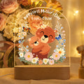 Luz de Noche Acrílica Personalizada con Nombre y Base de Madera Decoración de Habitación Cumpleaños Día de la Madre Regalo para Mamá Bebé