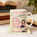 Juego de Taza y Posavasos de Cerámica Personalizados con el Nombre de un Personaje de Lectura de Dibujos Animados Regalo de Cumpleaños del Club de Lectura para Mujeres Amantes de los Libros
