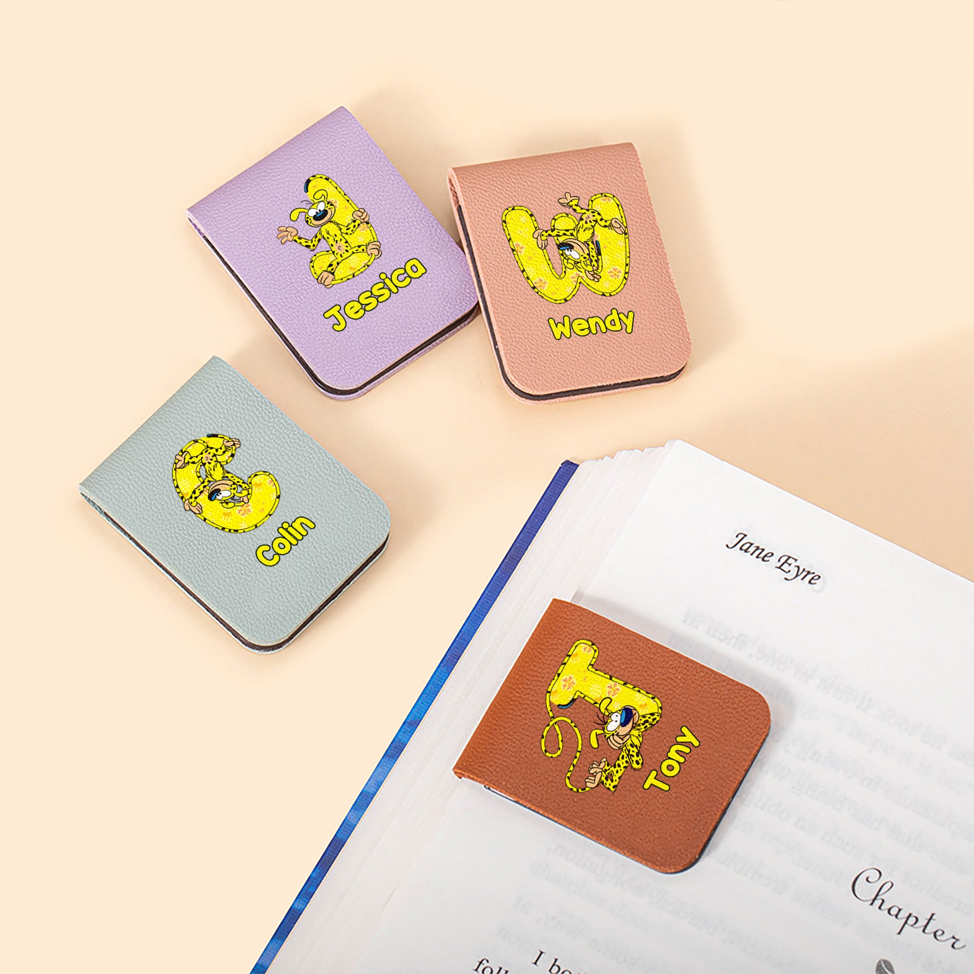 Personalizado Marsupilami Marcapáginas magnético con iniciales y nombre Regalo de Navidad Cumpleaños para niños | Callie × Marsupilami