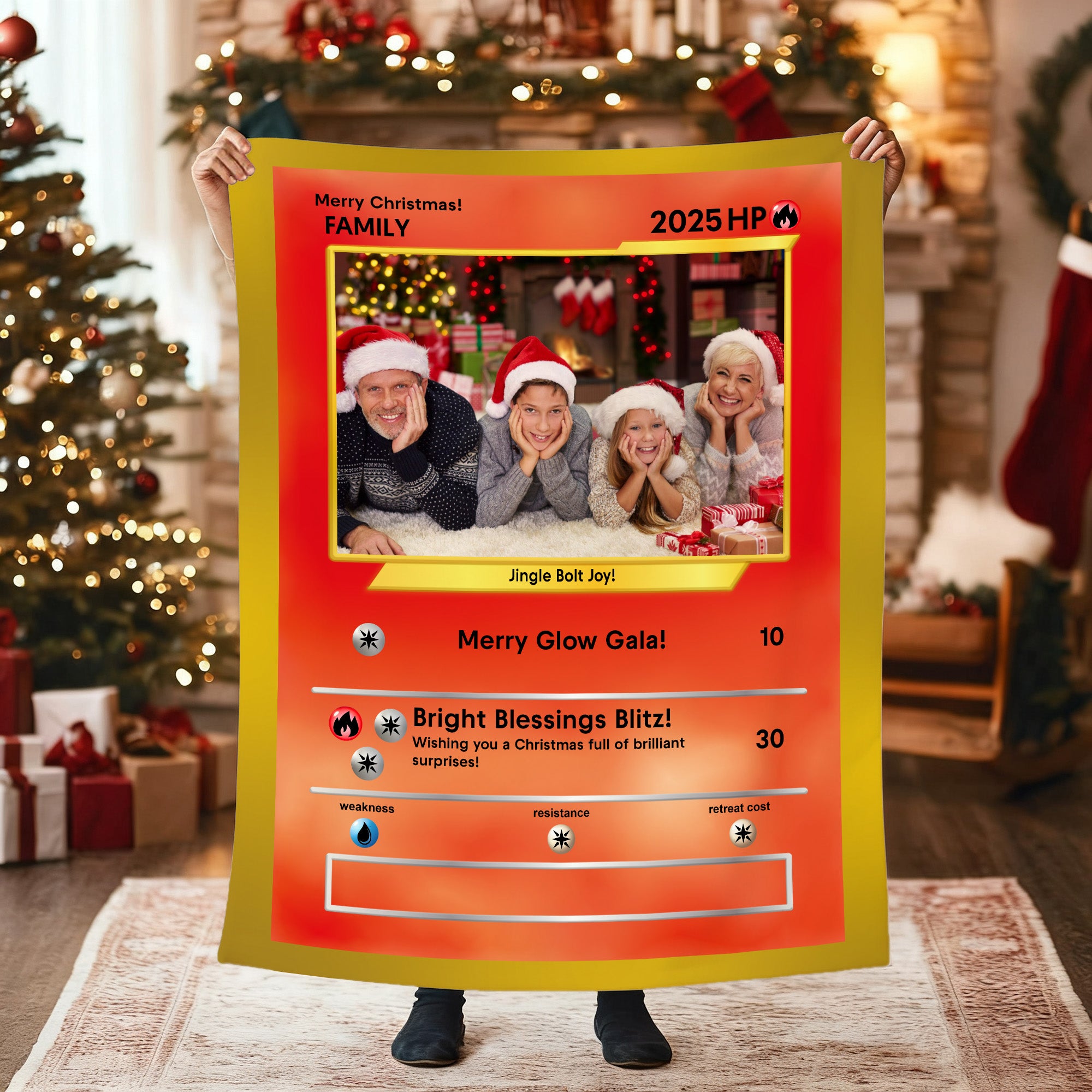 Tarjeta Pokepet personalizada Manta suave con foto y nombre Decoración del hogar Día del Padre Navidad Cumpleaños Regalo para la familia Pareja