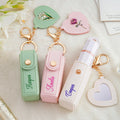 Personalizada de nacimiento de la flor de la PU de cuero llavero bolsa de lápiz labial con el nombre y en forma de corazón Espejo Cumpleaños Regalo de boda para las mujeres