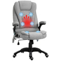 Ergonomic Fabric Desk Chair with 6-Point Massage and Back Heated, Light Grey