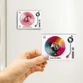 Imán de nevera acrílico personalizado con diseño de foto de disco de vinilo y texto Decoración del hogar Cumpleaños San Valentín Regalo para pareja Amigos