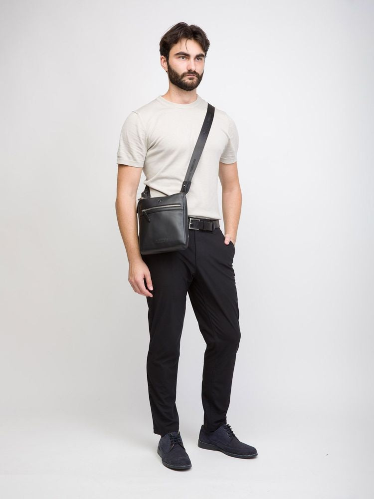Momo Design Genuine Leather Shoulder Bag — Black