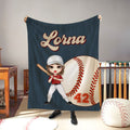 Manta blanda personalizada de béisbol con nombre y número para decoración del hogar Regalo de cumpleaños para amantes del deporte